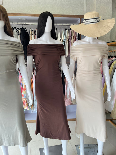 Women Off Shoulder Body Fitted Dress